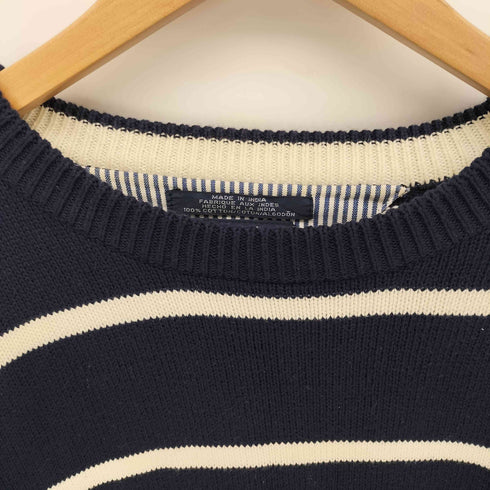 トミーヒルフィガー TOMMY HILFIGER 90S カレッジロゴ刺繍 ボーダー ニット セーター メンズ import:XL