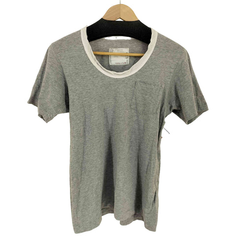 サカイ Sacai カットソー 異素材ミックス バイカラー Tシャツ メンズ JPN:1