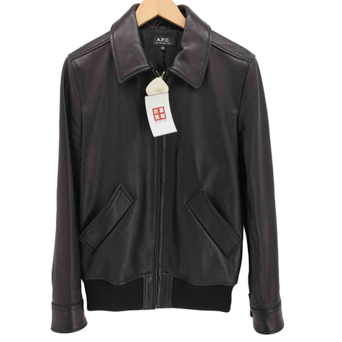 アーペーセー A.P.C. MOTO BLOUSON モトブルゾン シープレザー ジップアップ ジャケット メンズ import:XS