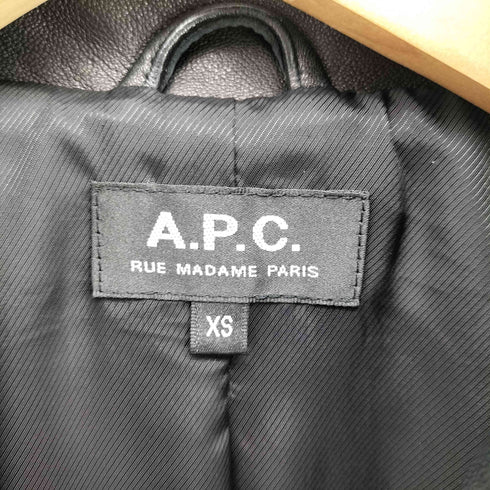 アーペーセー A.P.C. MOTO BLOUSON モトブルゾン シープレザー ジップアップ ジャケット メンズ import:XS