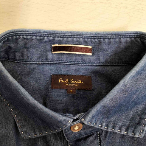 ポールスミスコレクション Paul Smith COLLECTION ステッチデザイン シャンブレーシャツ メンズ import:L