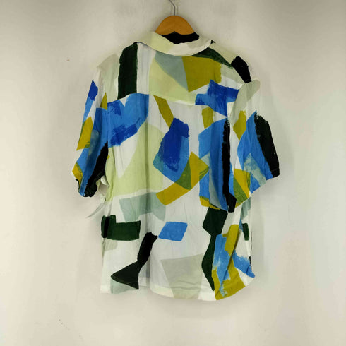 ザラ ZARA 幾何学 S/S オープンカラーシャツ メンズ US XL