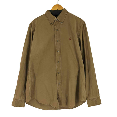 ラルフローレン RALPH LAUREN 90s CUSTOM FIT エルボーパッチ ボタンダウンシャツ メンズ JPN:L
