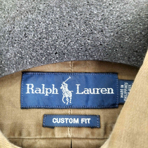 ラルフローレン RALPH LAUREN 90s CUSTOM FIT エルボーパッチ ボタンダウンシャツ メンズ JPN:L
