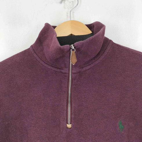 ポロバイラルフローレン Polo by RALPH LAUREN 90s ポニー刺繍 ハーフジップ コットンニット メンズ JPN:L