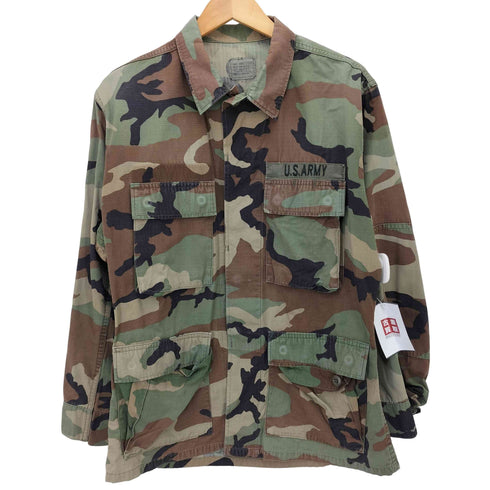 ユーエスアーミー U.S. ARMY 90S Rip Stop Woodland Camo BDU Jacket リップストップ ウッドランドカモ ミリタリー ジャケット 96年製 メンズ SMALL-SHORT