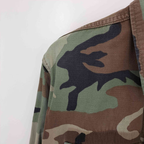 ユーエスアーミー U.S. ARMY 90S Rip Stop Woodland Camo BDU Jacket リップストップ ウッドランドカモ ミリタリー ジャケット 96年製 メンズ SMALL-SHORT