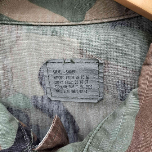 ユーエスアーミー U.S. ARMY 90S Rip Stop Woodland Camo BDU Jacket リップストップ ウッドランドカモ ミリタリー ジャケット 96年製 メンズ SMALL-SHORT