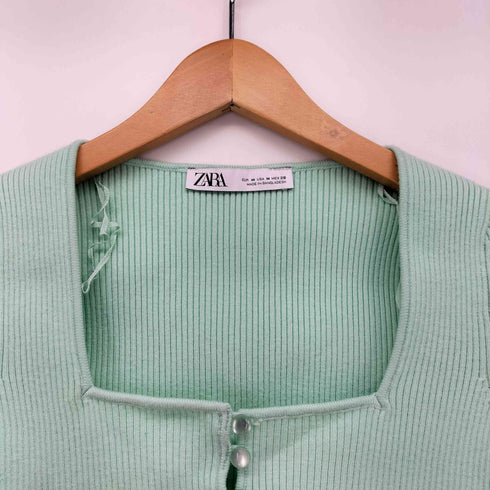 ザラ ZARA Knit cropped Jacket レディース import:M