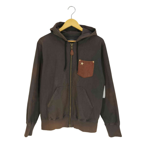 ショットブロス SCHOTT BROS. レザーポケット スタッズ コットン ジップアップパーカー メンズ import:M