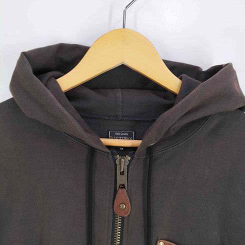 ショットブロス SCHOTT BROS. レザーポケット スタッズ コットン ジップアップパーカー メンズ import:M