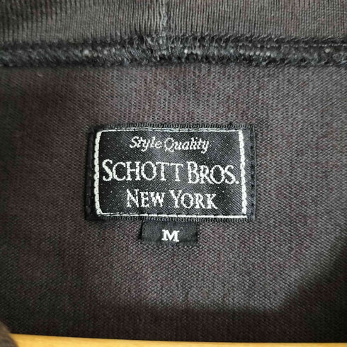 ショットブロス SCHOTT BROS. レザーポケット スタッズ コットン ジップアップパーカー メンズ import:M