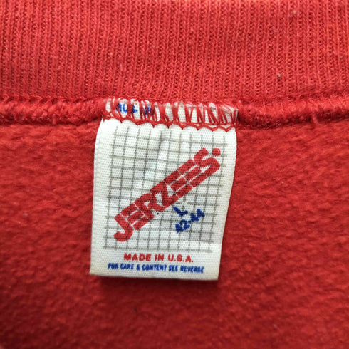 80-90s USA製 JERZEES ボディ CHICAGO バスケットボール チーム ロゴ プリント クルーネック ラグラン スウェット メンズ import:L