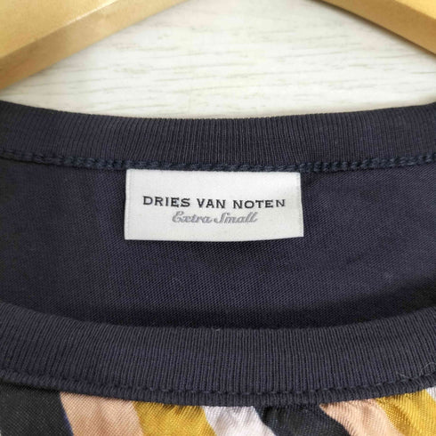 ドリスヴァンノッテン DRIES VAN NOTEN フロントプリント 切替 コットンビスコース ロングスリーブTシャツ レディース import:XS