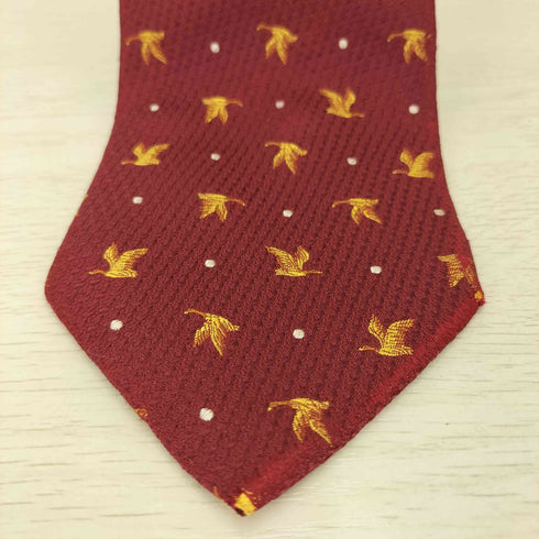 イヴサンローラン Yves Saint Laurent 白鳥 総柄 シルク ネクタイ メンズ
