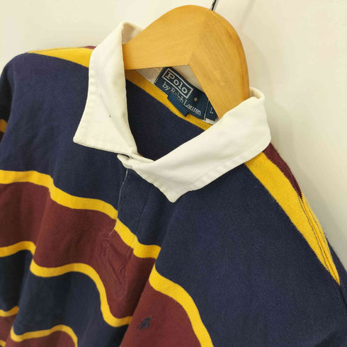 ポロバイラルフローレン Polo by RALPH LAUREN スモールポニー刺繍 ボーダーラガーシャツ メンズ import:L
