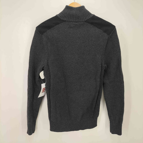 カルバンクライン CALVIN KLEIN CK ロゴ 刺繍 異素材切替 ハイネック ハーフジップ ニット メンズ import:S