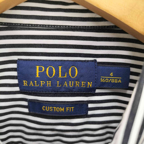 ポロラルフローレン POLO RALPH LAUREN CUSTOM FIT ポニー 刺繍 ストライプ ホリゾンタルカラー L/S シャツ メンズ 4