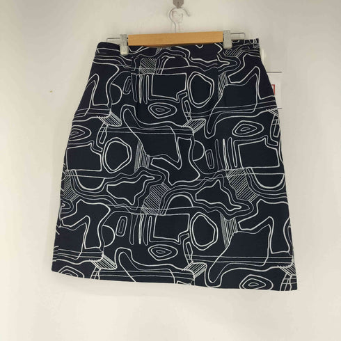 マックスマーラ MAX MARA イタリア製 白タグ ウール混 刺繍スカート レディース 44