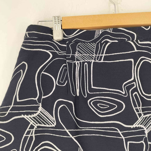 マックスマーラ MAX MARA イタリア製 白タグ ウール混 刺繍スカート レディース 44