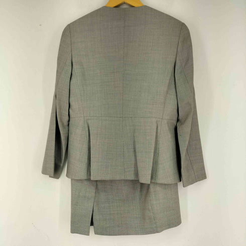 マックスマーラ MAX MARA イタリア製 白タグ シルク混 ノーカラージャケット&スカート レディース 上:44 下:42