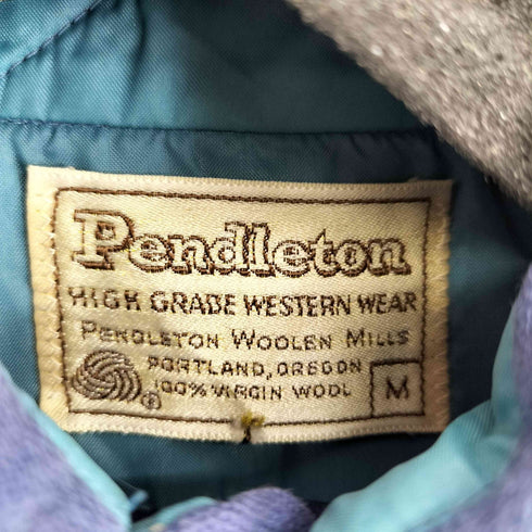 ペンドルトン PENDLETON 70~80s 白タグ ウールウエスタンシャツ メンズ JPN:M