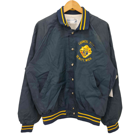 80-90S USA製 エンブレム ワッペン リブライン ナイロン コーチジャケット メンズ import:L