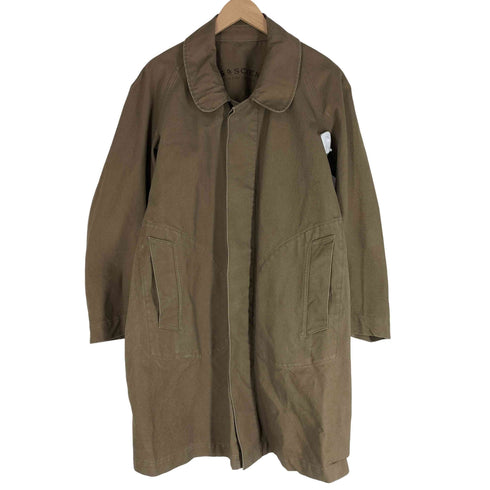 アーツアンドサイエンス ARTS&SCIENCE Balmacaan Coat maxi 日本製 牛革チンスト キャンバス地 バルマカーンコート メンズ JPN:2