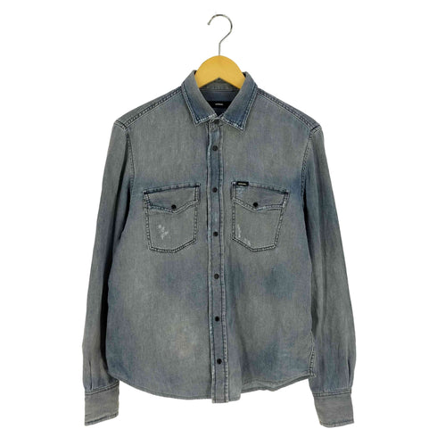 ディーゼル DIESEL ロゴパッチ スナップボタン デニムシャツ メンズ import:S