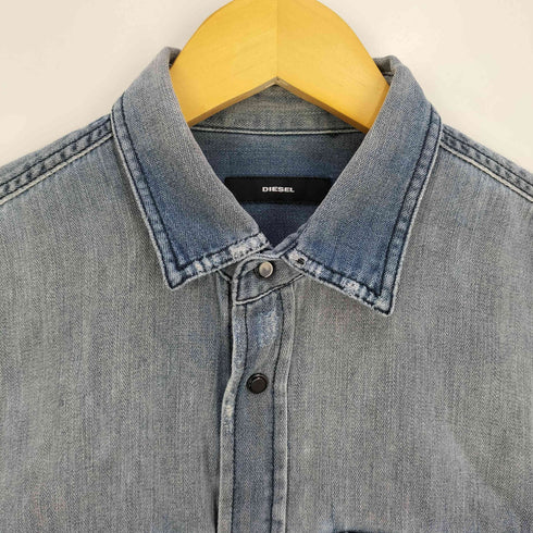 ディーゼル DIESEL ロゴパッチ スナップボタン デニムシャツ メンズ import:S