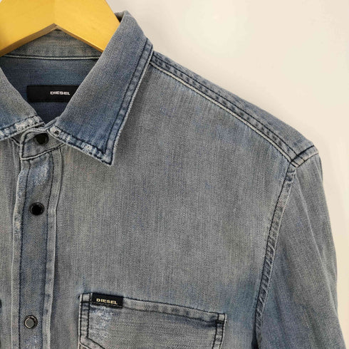 ディーゼル DIESEL ロゴパッチ スナップボタン デニムシャツ メンズ import:S