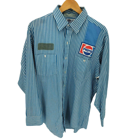 RIVERSIDE 70S~80S 企業ワッペン ストライプ L/S シャツ メンズ 16 1/2