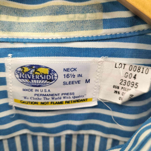 RIVERSIDE 70S~80S 企業ワッペン ストライプ L/S シャツ メンズ 16 1/2