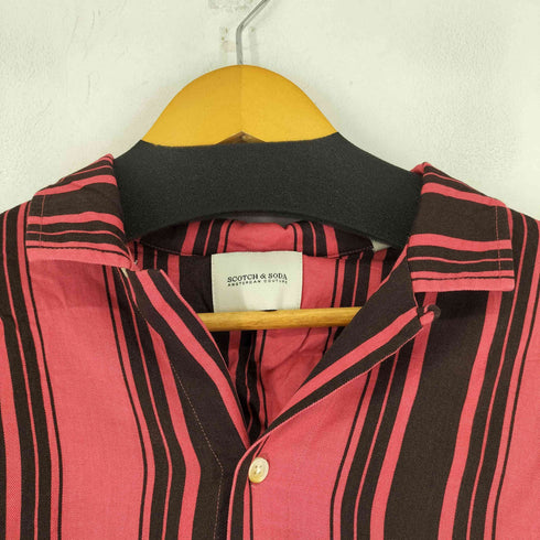 スコッチアンドソーダ SCOTCH&SODA L/S ストライプ 開襟シャツ メンズ JPN:M