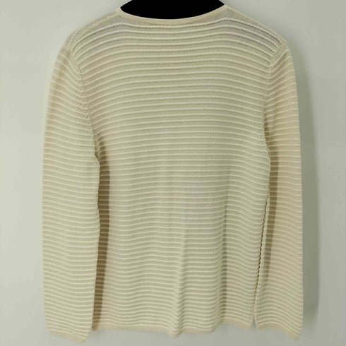 エスマックスマーラ S Max Mara フロントダブルポケット ボーダークルーネックカーディガン レディース import:L