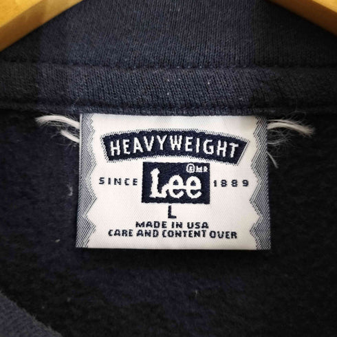 リー Lee 90s USA製 HEAVY WEIGHT 企業刺繍 ハーフジップ ハイネック ロングスリーブTシャツ メンズ import:L