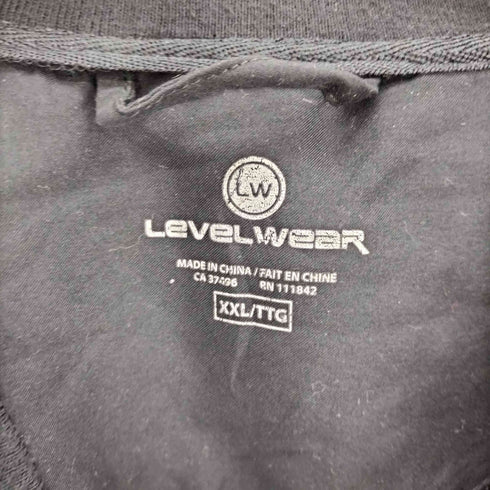 LEVELWEAR ゴルフクラブ ロゴ 刺繍 裾ドローコード ポリ Vネック プルオーバー ビッグサイズ メンズ import:XXL