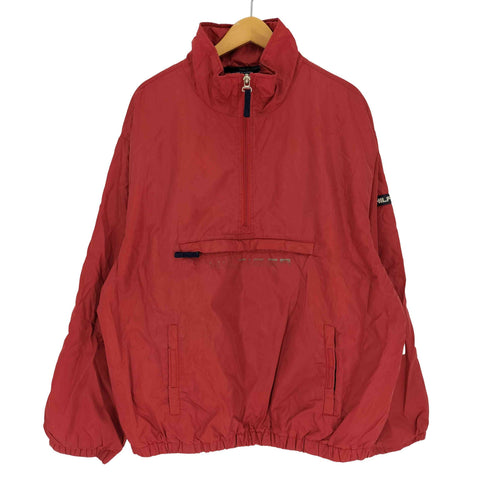 トミーヒルフィガー TOMMY HILFIGER アーム ラバー ロゴ ハーフジップ 中綿 ナイロン アノラック ジャケット メンズ import:L
