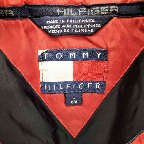 トミーヒルフィガー TOMMY HILFIGER アーム ラバー ロゴ ハーフジップ 中綿 ナイロン アノラック ジャケット メンズ import:L