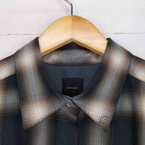 スピックアンドスパン Spick and Span 23SS オンブレチェックワイドシャツ レディース