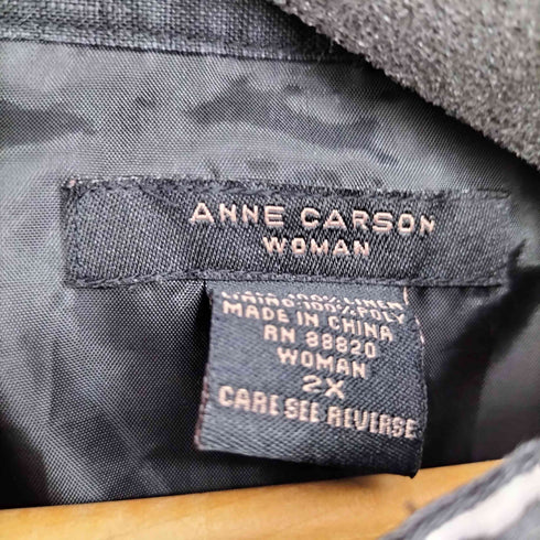 ANNE CARSON 花柄刺繍 リネンジャケット レディース 2X
