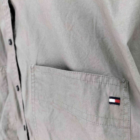 トミーヒルフィガー TOMMY HILFIGER L/S ロゴ刺繍 シャツ レディース US4