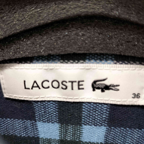 ラコステ LACOSTE L/S ロゴ刺繍 チェックシャツ レディース UK:36