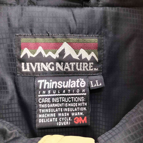 LIVING NATURE Thinsulate リップストップ 裾ドローコード 中綿 ナイロン ジャケット メンズ LL