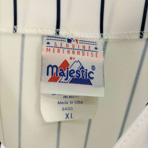 マジェスティック MAJESTIC 90S USA製 ベースボール チーム ロゴ ストライプ ベースボール シャツ ユニフォーム メンズ import:XL