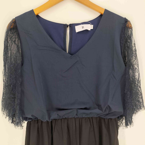 25SS RETICA バイカラーレース 切替 ワイド パンツ ドレス レディース M