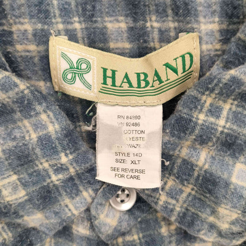 ハバンド HABAND スナップボタン ポリ コットン L/S チェック シャツ メンズ import:XL