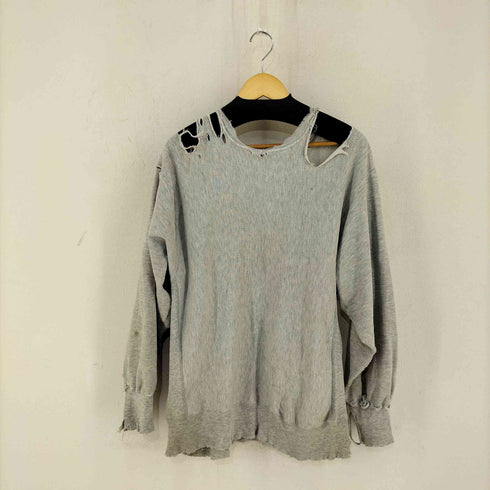 チャンピオン Champion USA製 アーチロゴ カレッジプリントスウェットリバースウェーブ ダメージ加工 メンズ import:XL