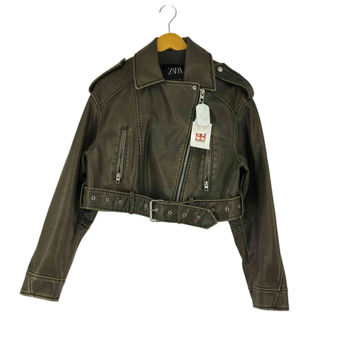ザラ ZARA FAUX LEATHER JACKET レディース M