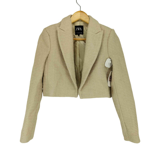 ザラ ZARA テクスチャード クロップ ブレザー レディース JPN:XS